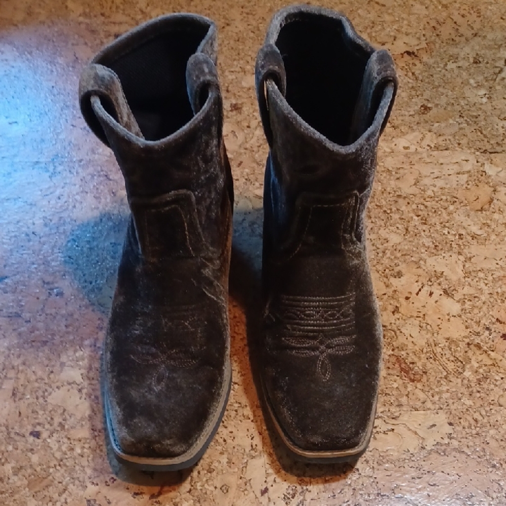 Justin Boots Dark Brown Ankle Booties